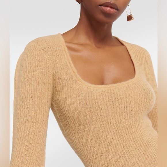 [sold] Jacquemus Beige La Robe Dao Mohair Blend Maxi Dress sz 34 - Picture 7 of 13